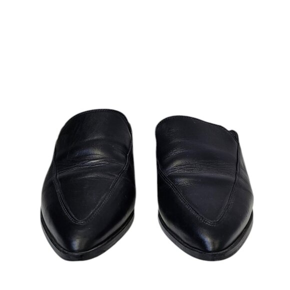 Frank & Oak Womens Black Leather Mules, Slip On, Minimalist, Size 9.5 - Picture 7 of 9